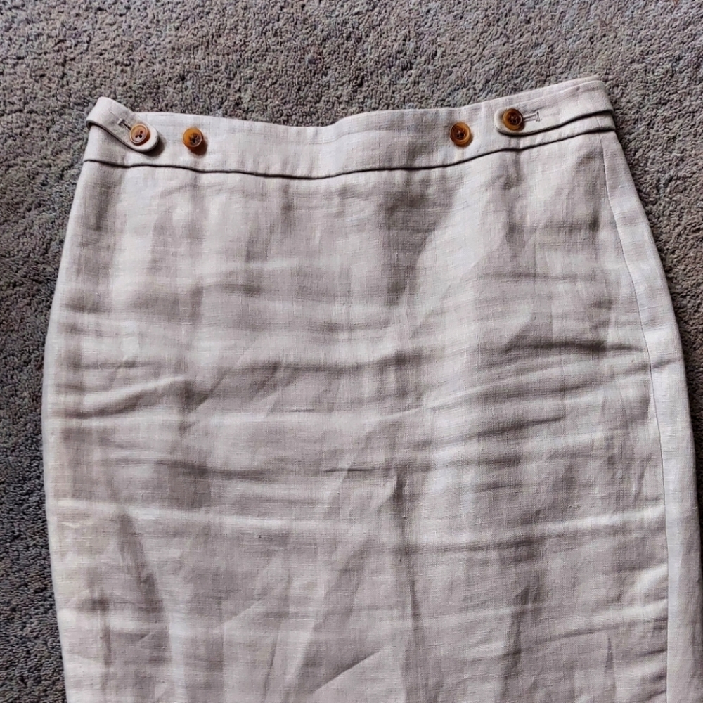 Size 2 j. crew linen grey pencil skirt